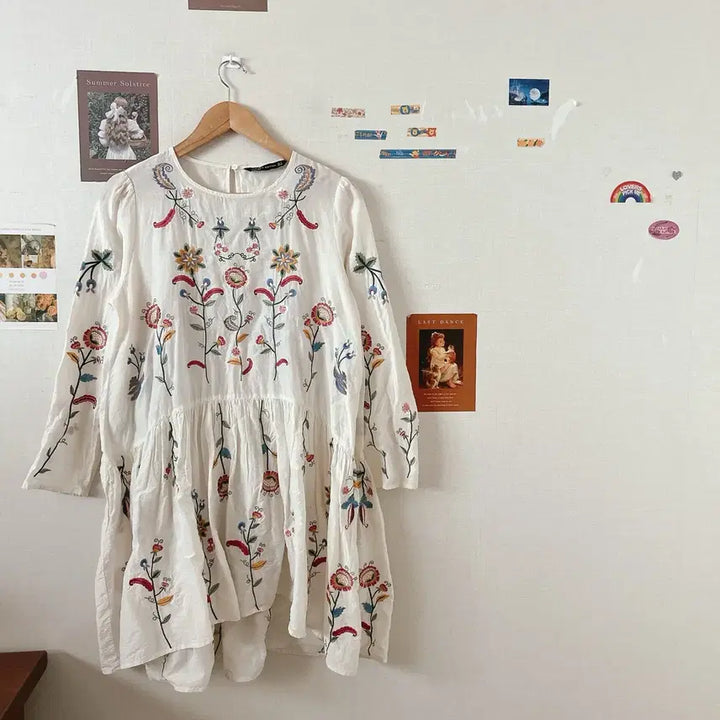 [BUNJANG] ZARA Embroidered Layered Blouse / 자라레이어드 자수블라우스