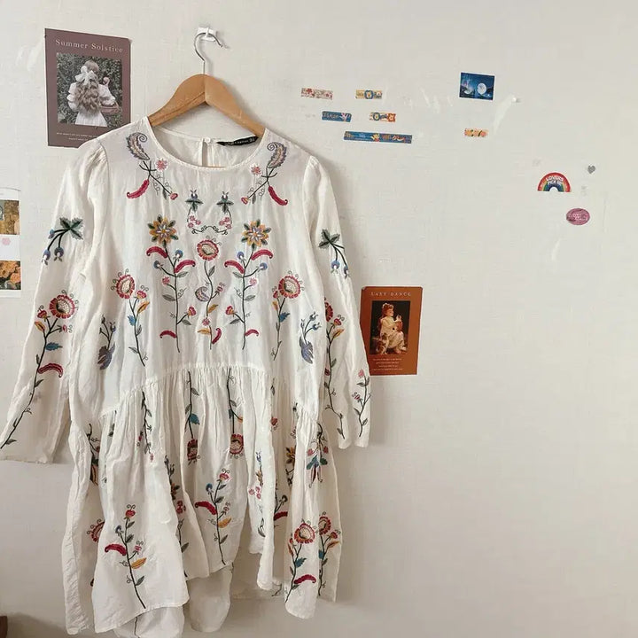 [BUNJANG] ZARA Embroidered Layered Blouse / 자라레이어드 자수블라우스