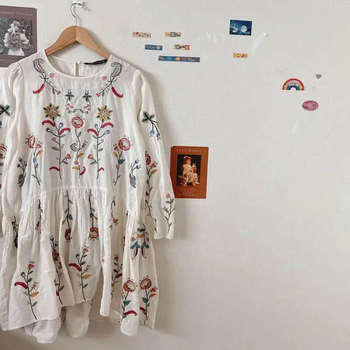 [BUNJANG] ZARA Embroidered Layered Blouse / 자라레이어드 자수블라우스