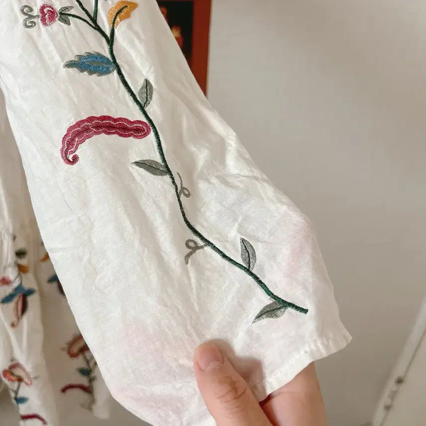 [BUNJANG] ZARA Embroidered Layered Blouse / 자라레이어드 자수블라우스