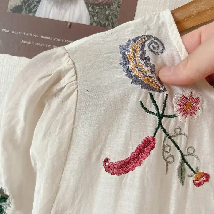 [BUNJANG] ZARA Embroidered Layered Blouse / 자라레이어드 자수블라우스