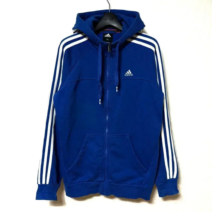 [BUNJANG] Adidas Tri-Stripe Hooded Zip-Up Jacket Blue / [M,95]아디다스 삼선 후드집업 자켓 블루