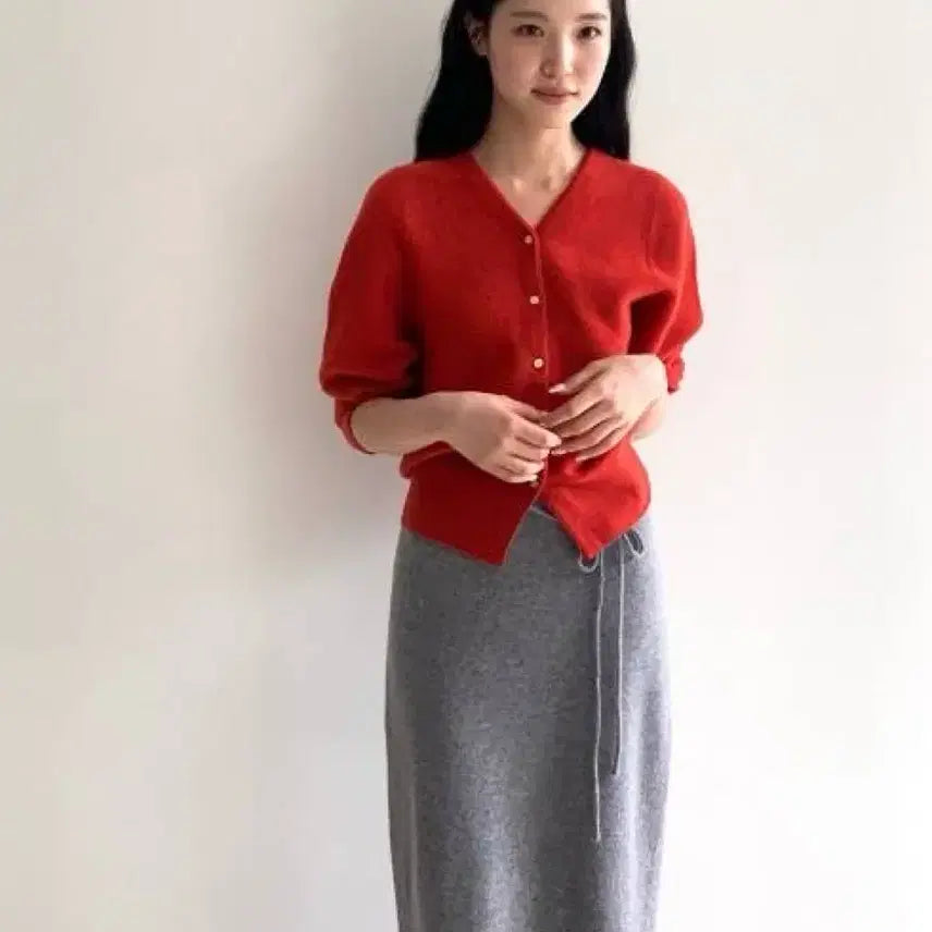 [BUNJANG] Around U:L Ete Cardigan - Red / 어라운드율 에떼 가디건 레드