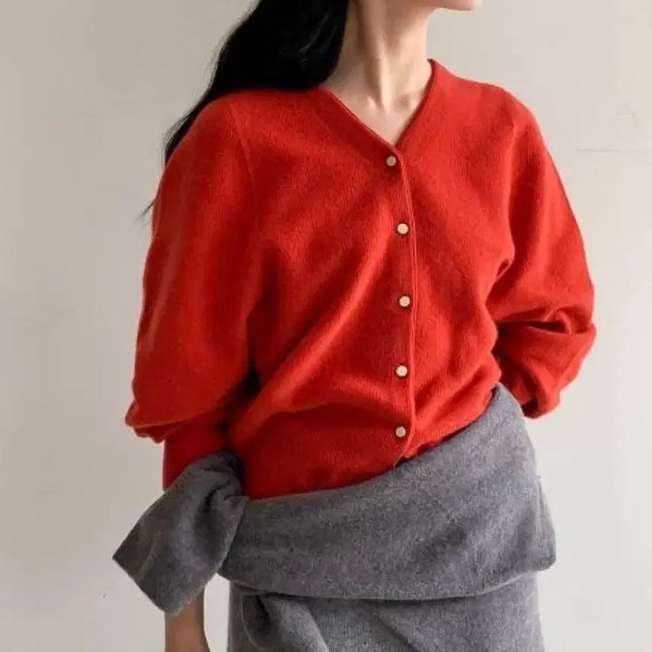 [BUNJANG] Around U:L Ete Cardigan - Red / 어라운드율 에떼 가디건 레드