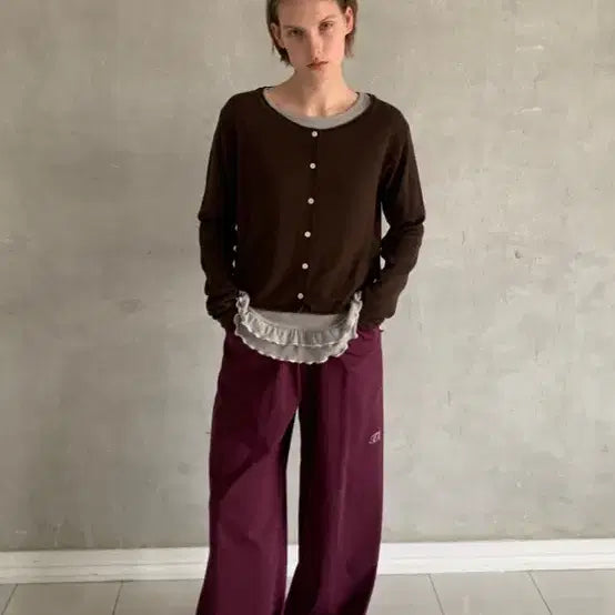 [BUNJANG] Toav Airy Cotton Pants - Burgundy / 토아베 에어리 코튼 팬츠 (그레이프,와인,버건디)