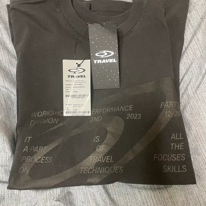 [BUNJANG] Travel Charcoal S-Size T-shirt / 트래블 반팔티 새제품 (텍있음)