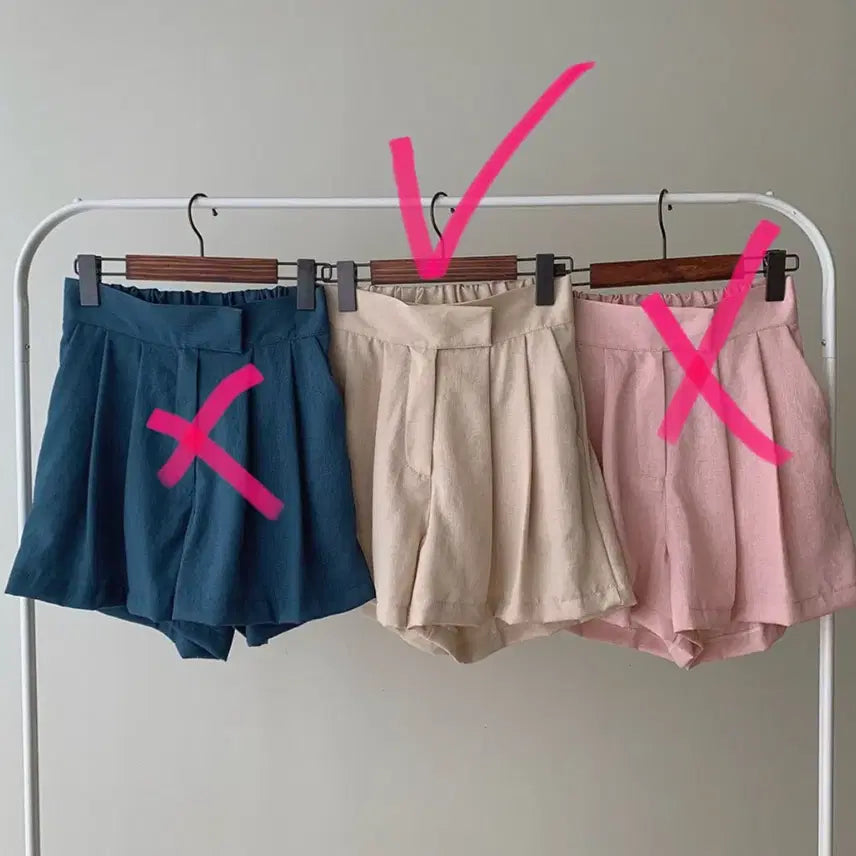 [BUNJANG] A-Line Elastic Waist Shorts Beige / 여름 핀턱 a라인 밴딩 반바지 숏팬츠 3부팬츠 베이지 에이블리 지그재그