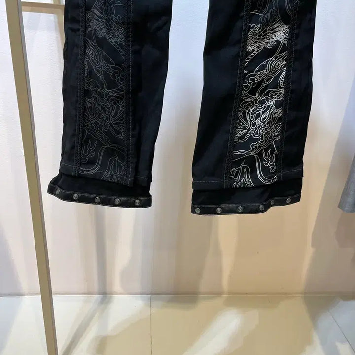 [BUNJANG] Ozz Croce Dragon Print Flare Pants / Ozz Croce
