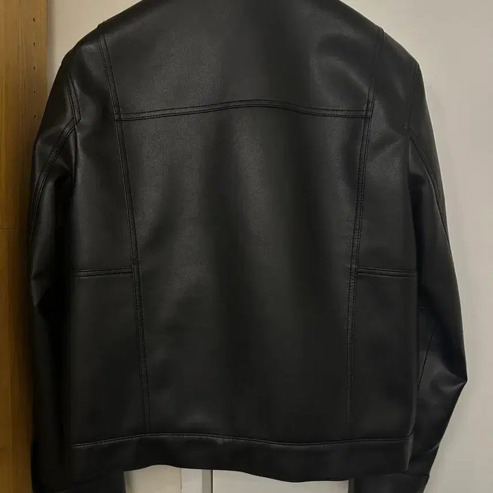 [BUNJANG] Coore Black Faux Leather Trucker Jacket / 쿠어 레더자켓 블랙 s 트러커
