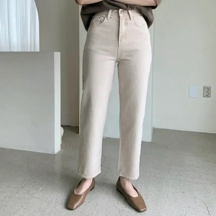 [BUNJANG] Ablie Spring Cotton Dyed Wide Straight Pants / 봄 면 다잉 워싱 와이드 일자 팬츠 에이블리 지그재그 S