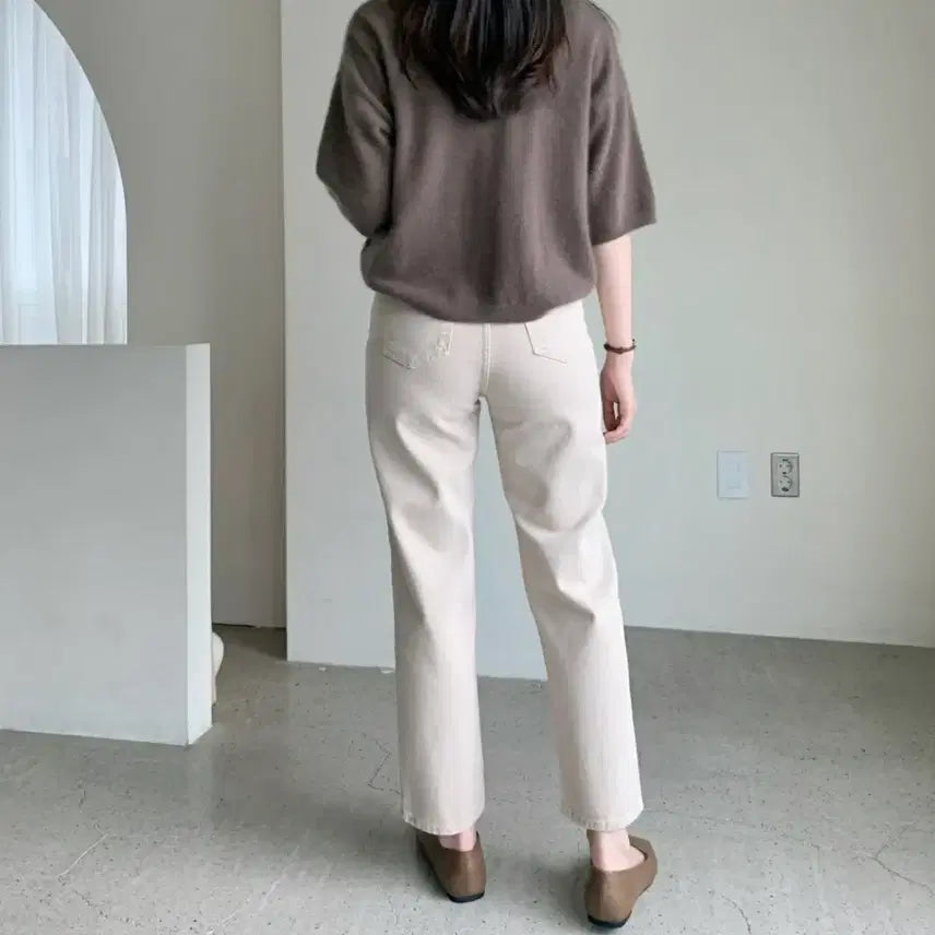 [BUNJANG] Ablie Spring Cotton Dyed Wide Straight Pants / 봄 면 다잉 워싱 와이드 일자 팬츠 에이블리 지그재그 S