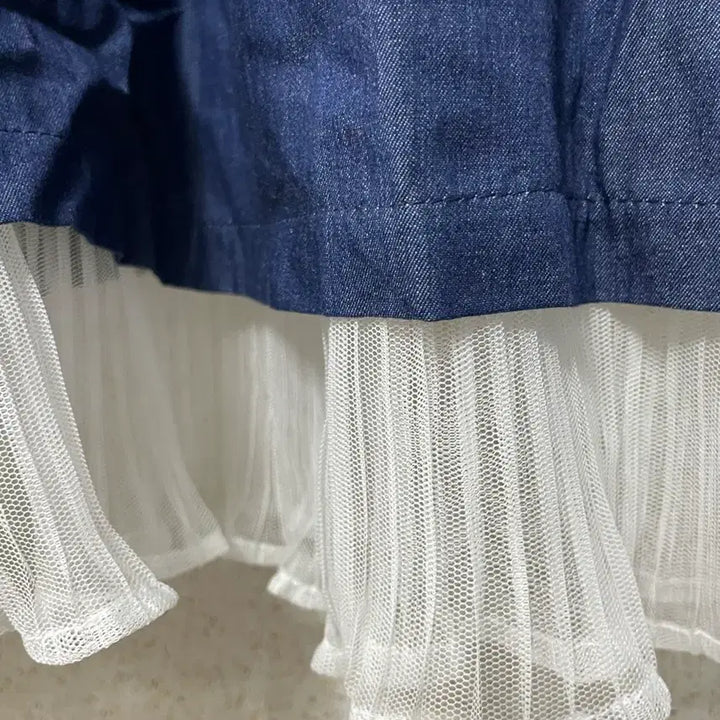 [BUNJANG] N6266 Chiffon Pleated Color Block Long Dress / 특가새)N6266 쉬폰 플리츠배색 청 롱 원피스.항아리.아방