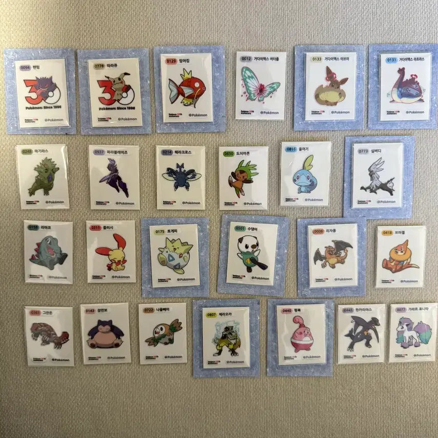 [BUNJANG] Pokemon 30th Anniversary Tteokbokki Stickers / 포켓몬 30주년(시즌5) 띠부씰 판매 (상태 최고)