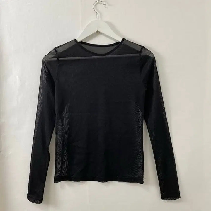 [BUNJANG] Ablie Ivory Cardigan &amp; Black Sheer T-shirt Layered Set / (2set) 반팔 가디건 + 블랙 시스루 티셔츠 레이어드룩 에이블리
