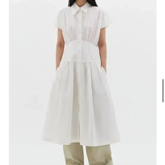 [BUNJANG] Low Classic Waist Shirring Dress / 로우클래식 웨이스트 셔링 드레스 원피스