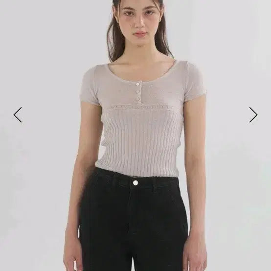 [BUNJANG] Lilycotz Mohair Short Sleeve Knit Top / 릴리코츠 모헤어 반팔 니트 그레이 새상품