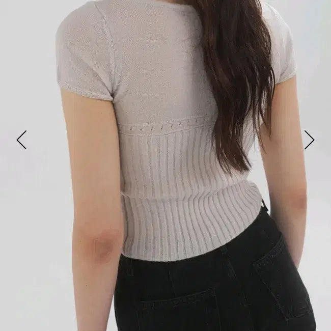[BUNJANG] Lilycotz Mohair Short Sleeve Knit Top / 릴리코츠 모헤어 반팔 니트 그레이 새상품