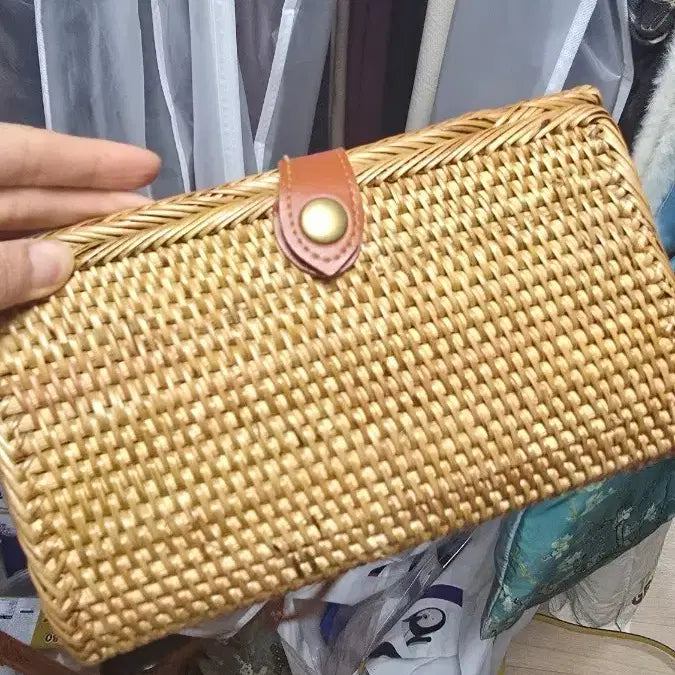 [BUNJANG] Rattan Clutch Bag / 라탄 클러치백 우드톤 가방