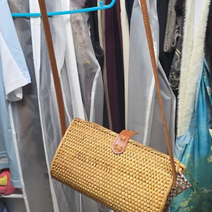 [BUNJANG] Rattan Clutch Bag / 라탄 클러치백 우드톤 가방