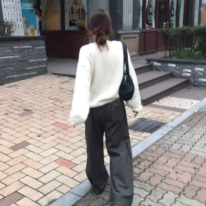 [BUNJANG] Howl You Rena Stitch Cotton Pants / 하우유 르나 배색 스티치 코튼 팬츠