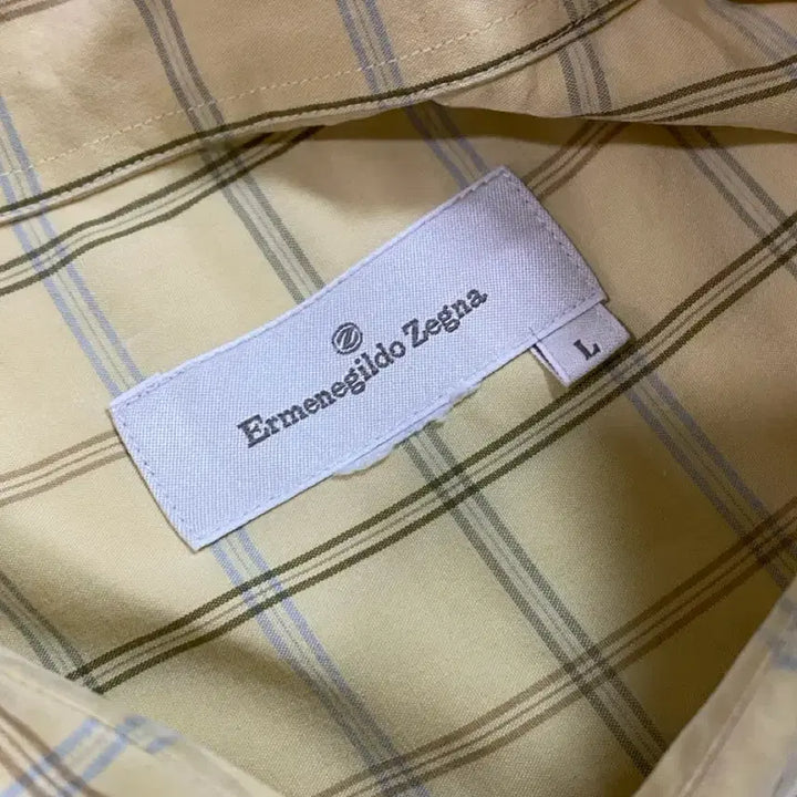 [BUNJANG] Ermenegildo Zegna Check Cotton Shirt / 에르메네질도 제냐 버튼 다운 체크 코튼 셔츠 옐로우 L