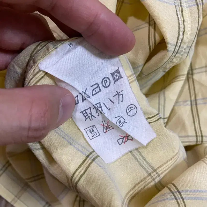 [BUNJANG] Ermenegildo Zegna Check Cotton Shirt / 에르메네질도 제냐 버튼 다운 체크 코튼 셔츠 옐로우 L