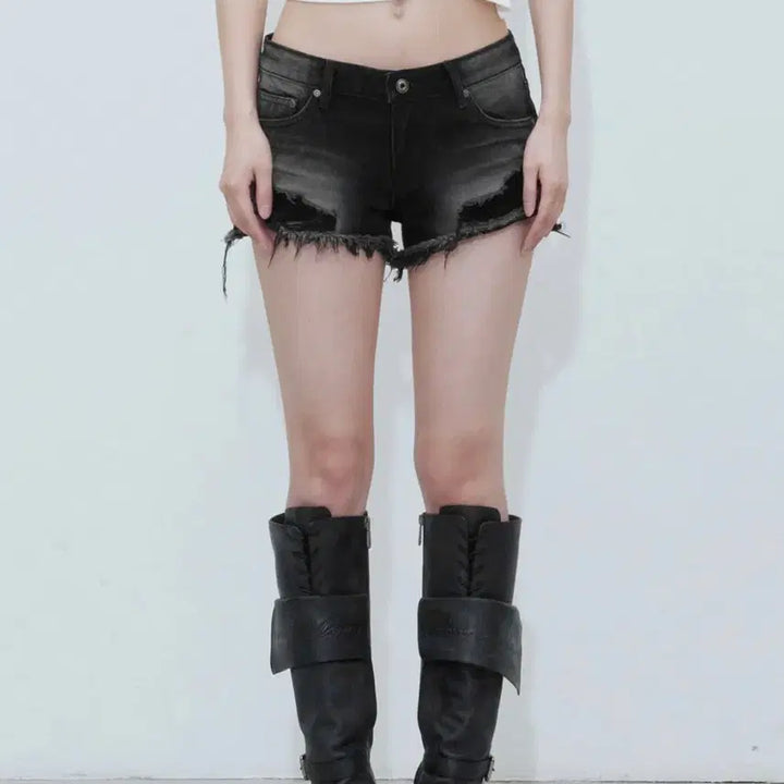 [BUNJANG] BOHEMIAN SEOUL Darkness Low Waist Shorts / 보헤미안서울 다크니스 로우웨스트 쇼츠 숏팬츠 s