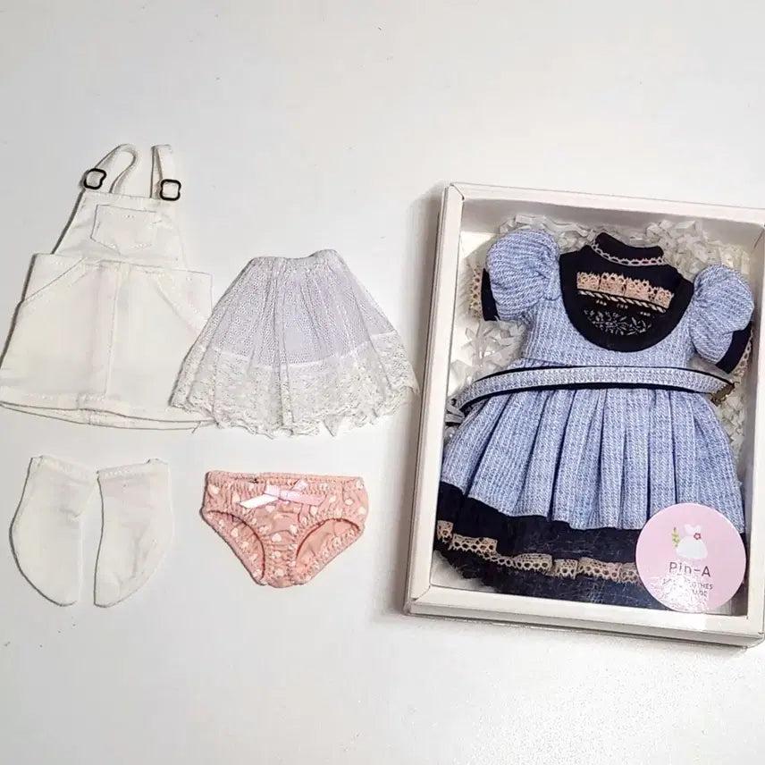 [BUNJANG] Nineshop Suspender Skirt Set, Socks, Underwear, Doll Clothes / 구관 usd 핀아샵 나인나인 멜빵치마 원피스 드레스 구채관절인형 옷 의상