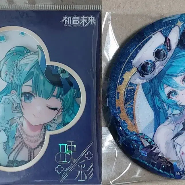 [BUNJANG] Vocaloid Hatsune Miku Acrylic Coaster and Can Badge Set / 보컬로이드 하츠네 미쿠 영채 아크릴 코스터 WITH YOU 캔뱃지 세트