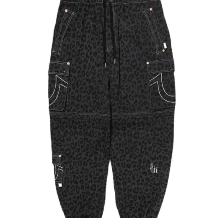 [BUNJANG] True Religion x FAITH Sewn Separate Cargo Pants Leopard Charcoal / [M] 트루릴리젼 x 페치 스웻 세퍼레이트 카고 팬츠 레오파드 차콜