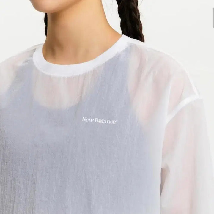 [BUNJANG] New Balance See-Through Long Sleeve T-Shirt White / 뉴발란스 시스루 티셔츠 화이트