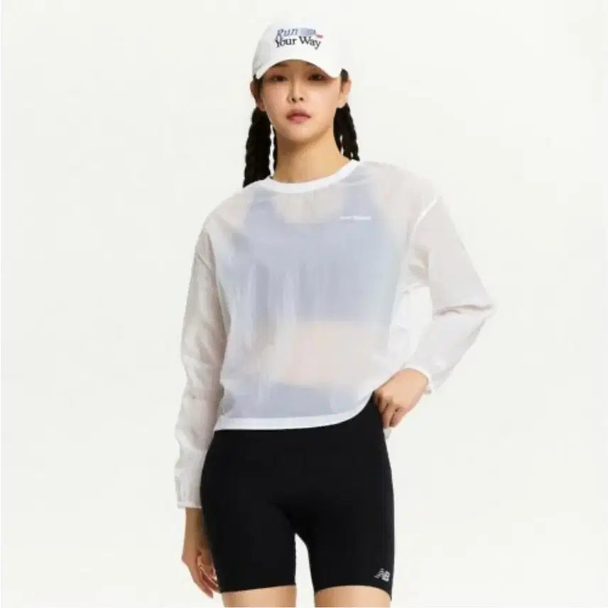 [BUNJANG] New Balance See-Through Long Sleeve T-Shirt White / 뉴발란스 시스루 티셔츠 화이트
