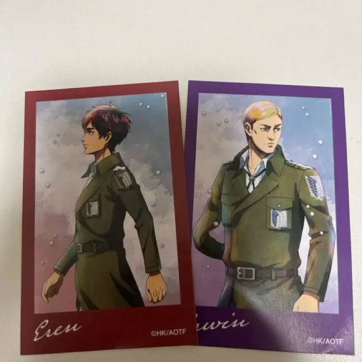 [BUNJANG] Attack on Titan Eren &amp; Erwin Photocard Bundle Set / 진격의 거인 에렌/엘빈 포토카드 2장 일괄
