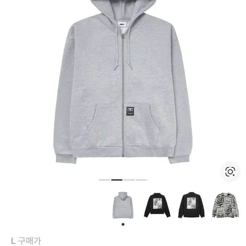 [BUNJANG] IAB Studio Obei Icon Heavy Hooded Zip-Up Hoodie Size L / [L]아이앱 오베이 아이콘 헤비 후드집업 새상품급