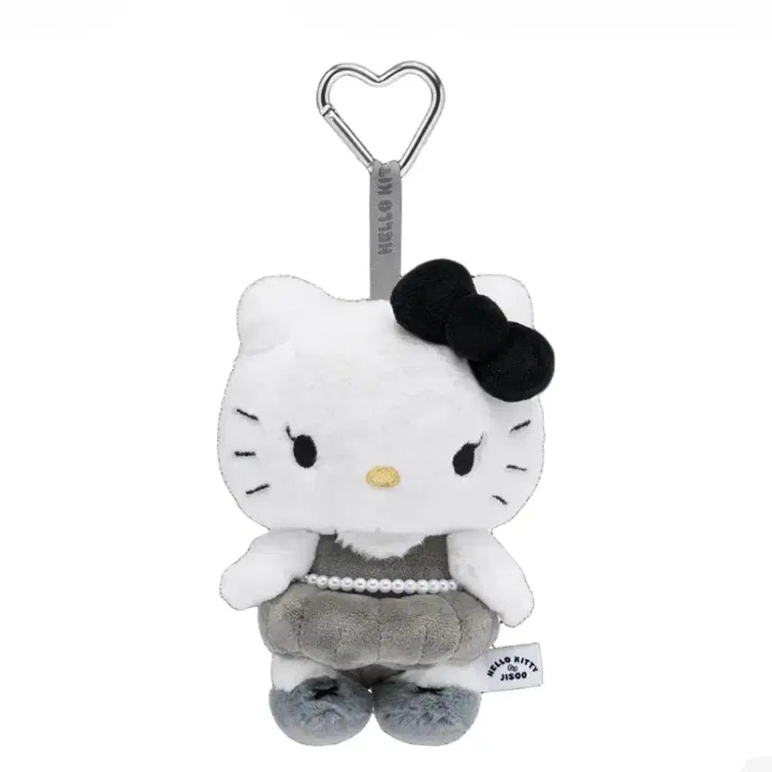 [BUNJANG] Hello Kitty x Jisoo Collaboration Plush Keychain Black-Gray (Sealed) / 미개봉) 헬로키티x지수 플러시 키링 블랙그레이