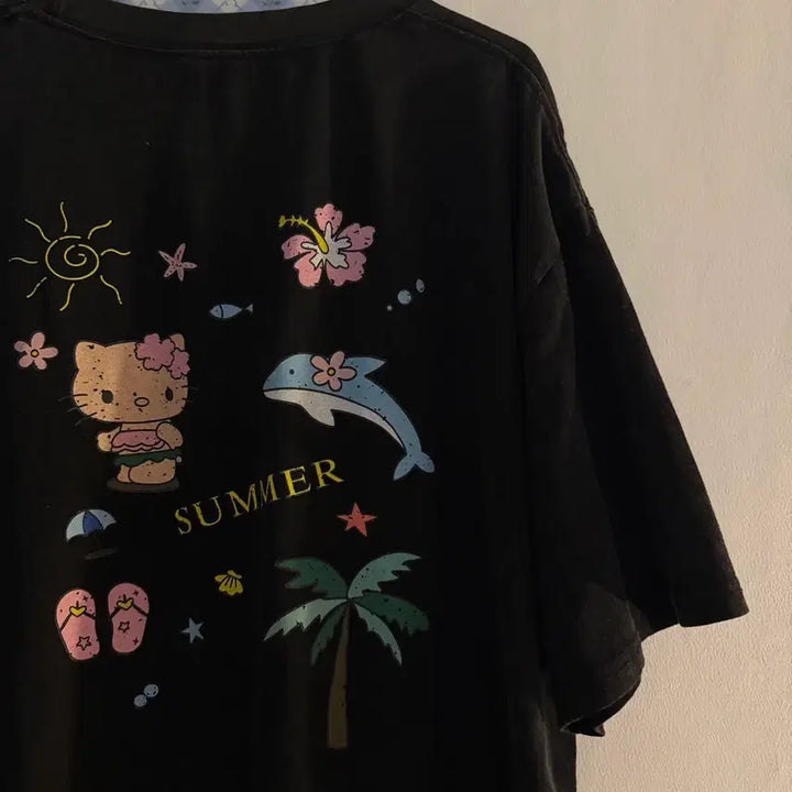 [BUNJANG] Kitty Washed Half-Sleeve T-Shirt Vintage / 키티 워싱 반팔티 빈티지