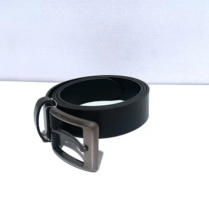 [BUNJANG] Gapachi Simple Black Full Grain Leather Belt / (택포)가파치 심플블랙 통가죽 벨트 롱