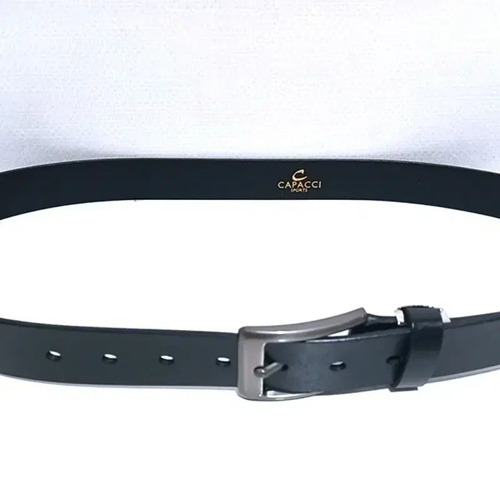 [BUNJANG] Gapachi Simple Black Full Grain Leather Belt / (택포)가파치 심플블랙 통가죽 벨트 롱