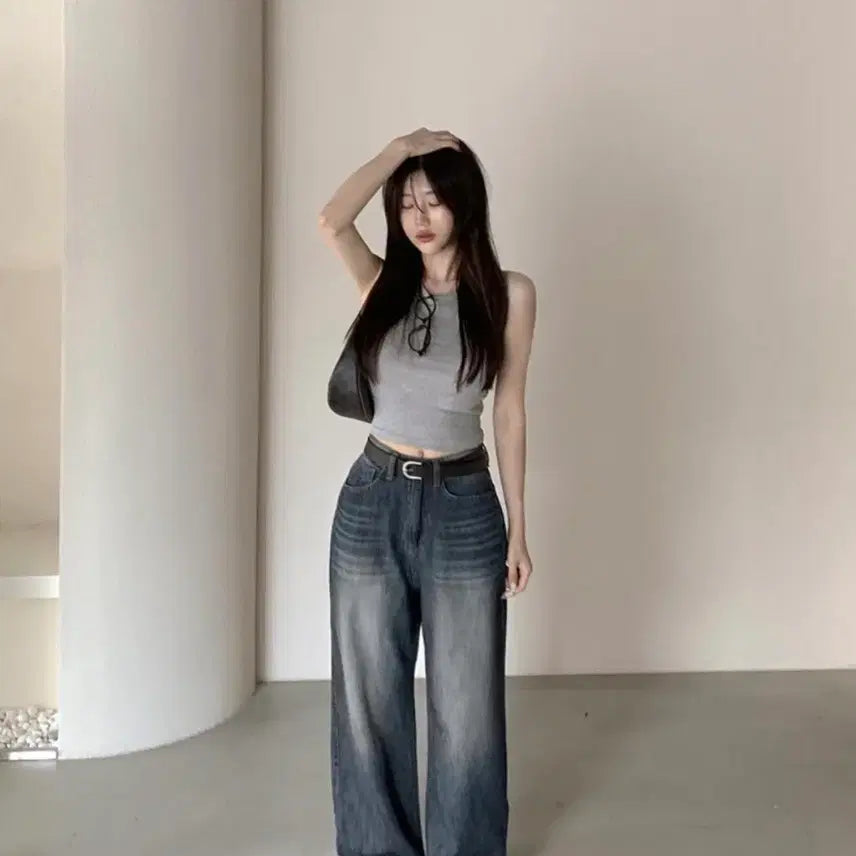 [BUNJANG] HINEC Ringeau Denim Wide Pants (Long Version, Size L) / 히니크 리고 데님 와이드 팬츠 진청 롱버전 L 사이즈 팝니다!