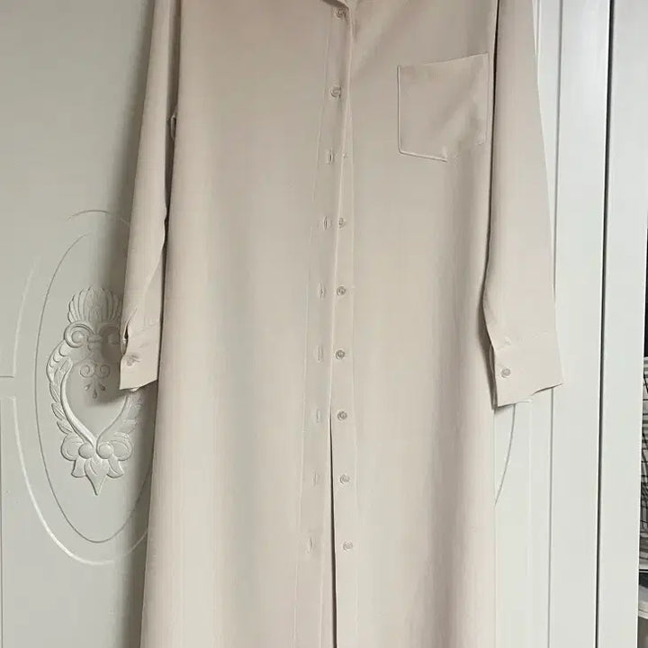 [BUNJANG] Long Shirt Dress - Ivory / 셔츠 롱 원피스