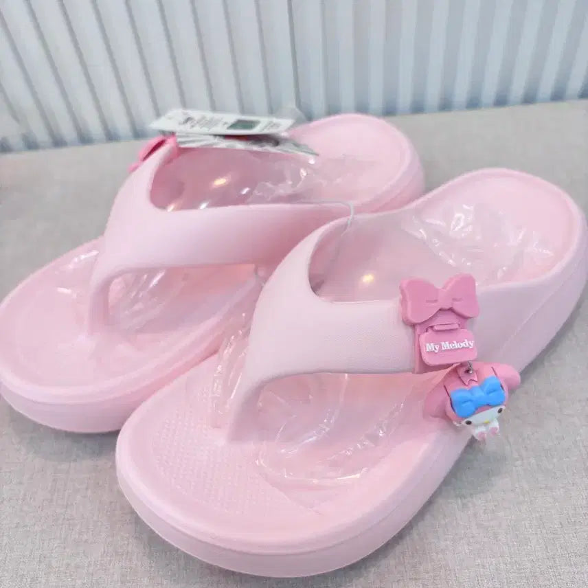 [BUNJANG] My Melody Pink Flip-Flop Slippers (Size 240) / 마이멜로디 핑크 쪼리 슬리퍼 240