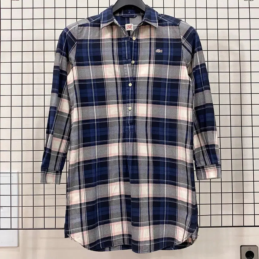 [BUNJANG] Lacoste Live Check Anorak Shirt Dress / <S> 라코스테 라이브 체크 아노락 셔츠 원피스