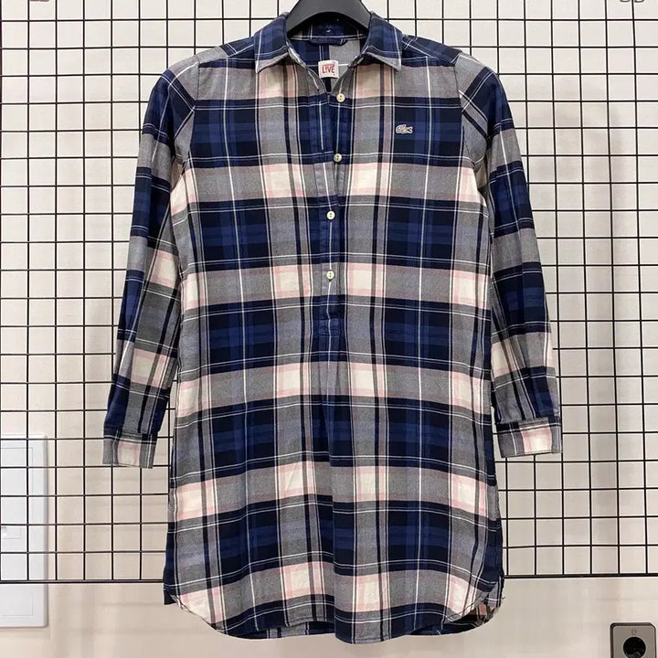 [BUNJANG] Lacoste Live Check Anorak Shirt Dress / <S> 라코스테 라이브 체크 아노락 셔츠 원피스