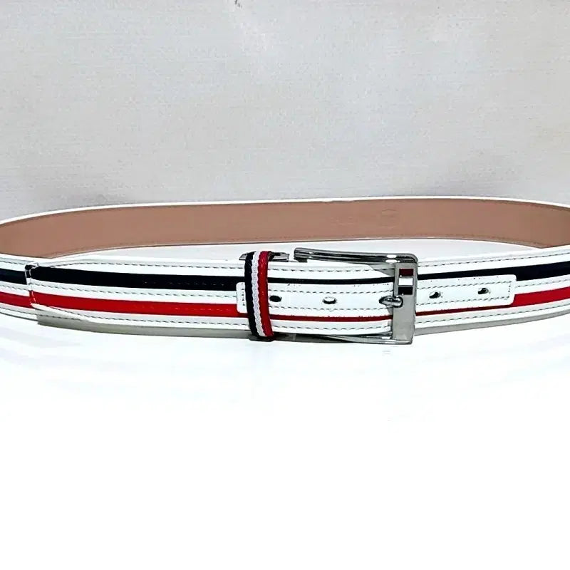 [BUNJANG] Triple Buckle Cowhide Leather Belt - Casual &amp; Formal Wear / (택포)트리플 버클사가 소가죽벨트 골프 캐쥬얼 정장