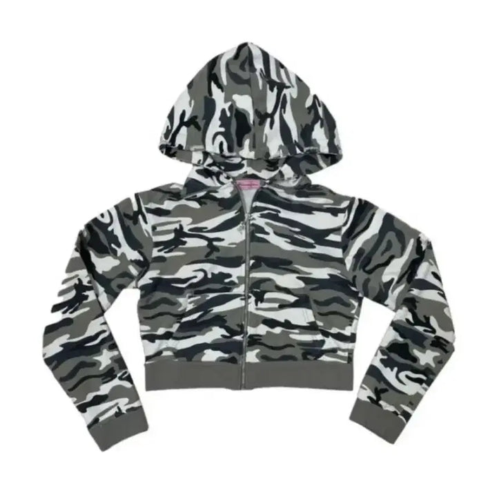 [BUNJANG] Please No Follow Camo Hoodie / 플리즈노팔로우 카모 후드 2color