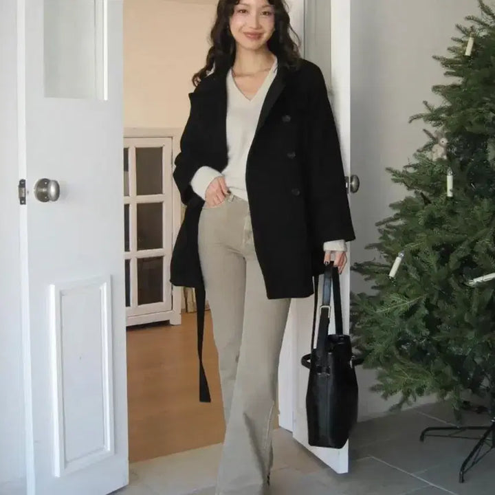 [BUNJANG] Elroju E2409 Semi Bootcut Denim Dark Beige Shorts / 엘로주 E2409 세미 부츠컷 데님 다크베이지 숏 s(택달린 새상품)