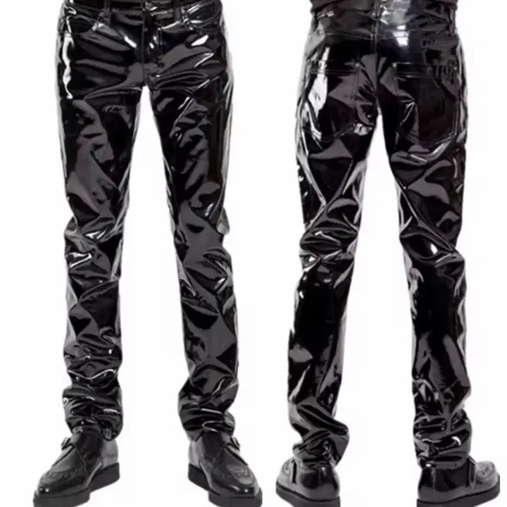 [BUNJANG] Black Enamel Coated Pants / 블랙 에나멜 코팅 바지