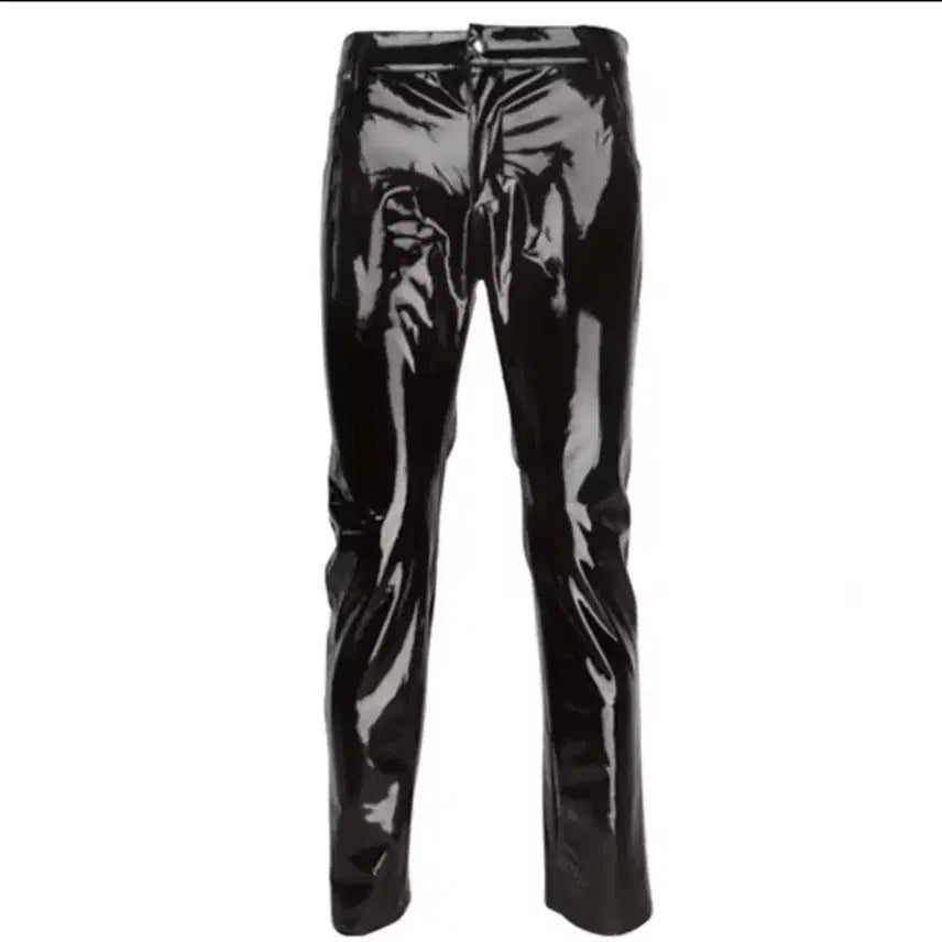 [BUNJANG] Black Enamel Coated Pants / 블랙 에나멜 코팅 바지