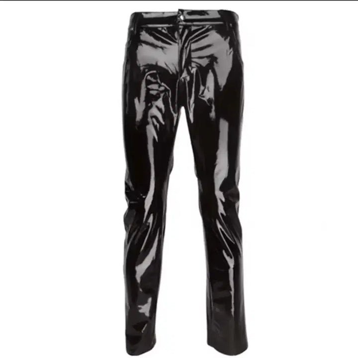 [BUNJANG] Black Enamel Coated Pants / 블랙 에나멜 코팅 바지
