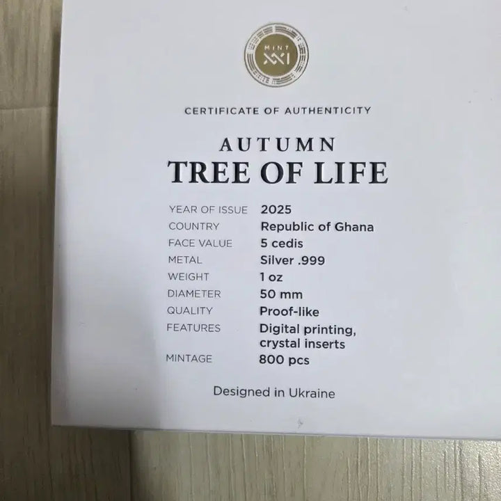 [BUNJANG] 2025 Ghana Autumn Tree of Life Silver Coin 1oz / 2025 가나 AUTUMN TREE OF LIFE 은화